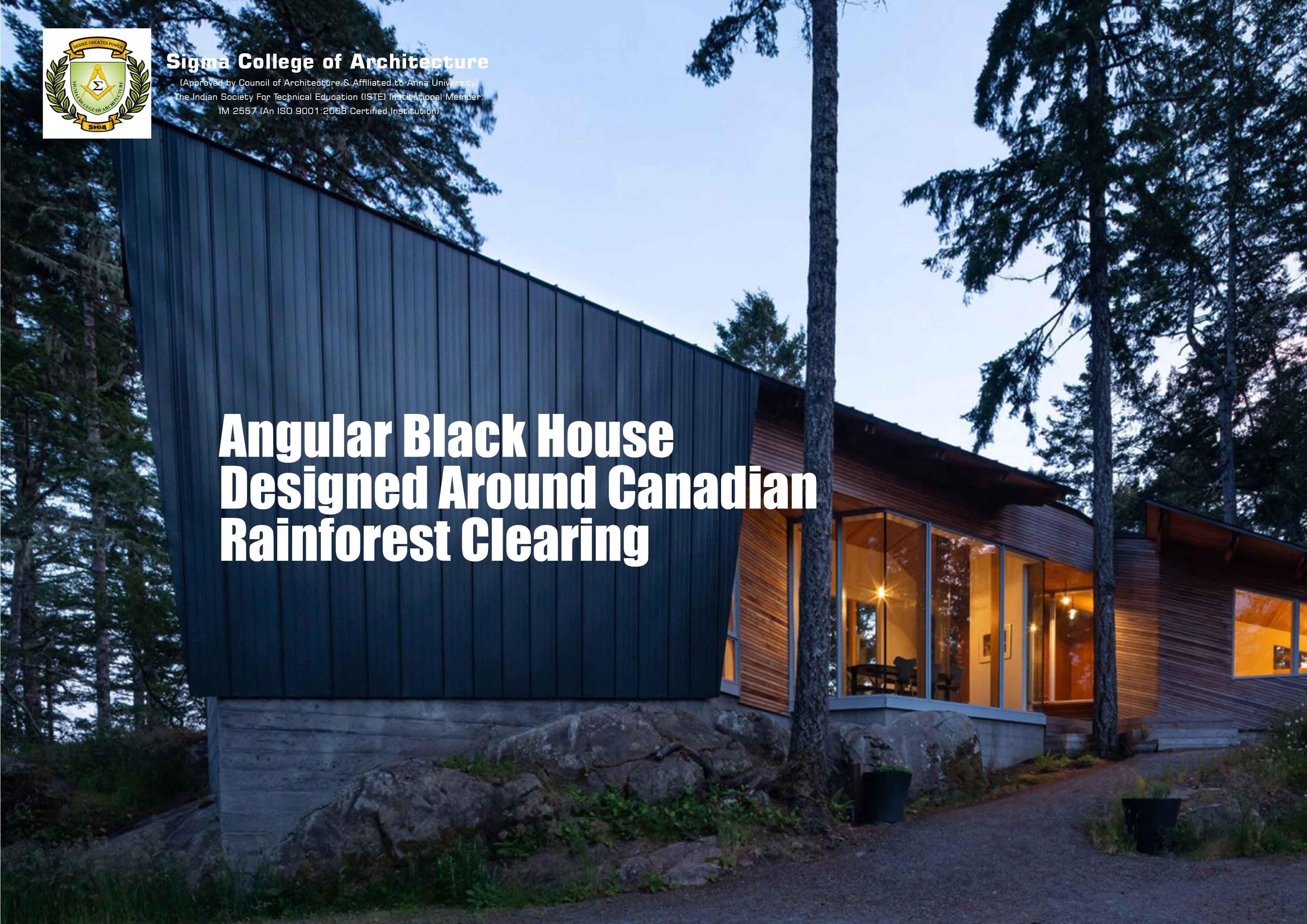 Angular Black House Designed Around Canadian Rainforest Clearing