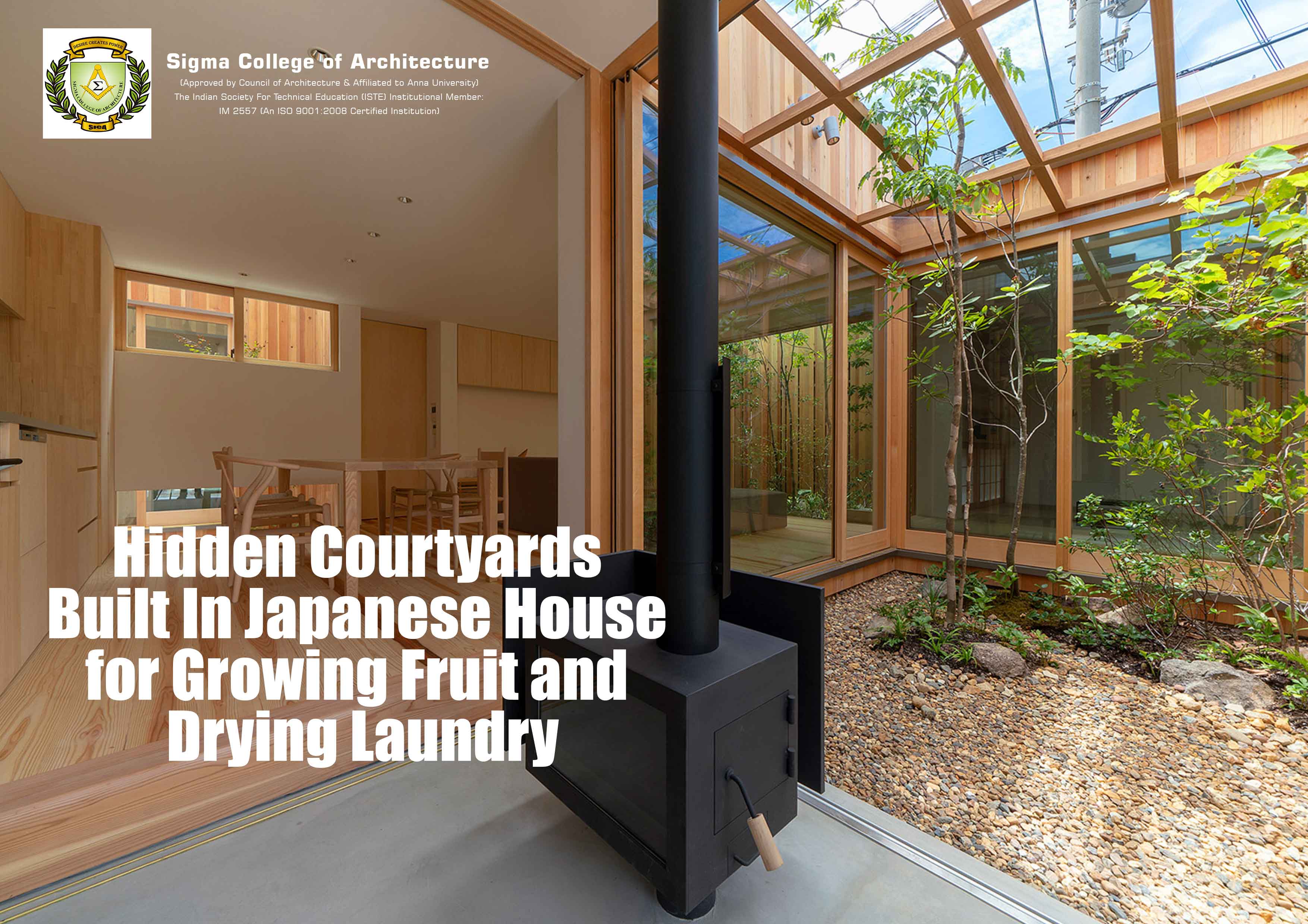 Hidden Courtyards Built In Japanese House for Growing Fruit and Drying Laundry