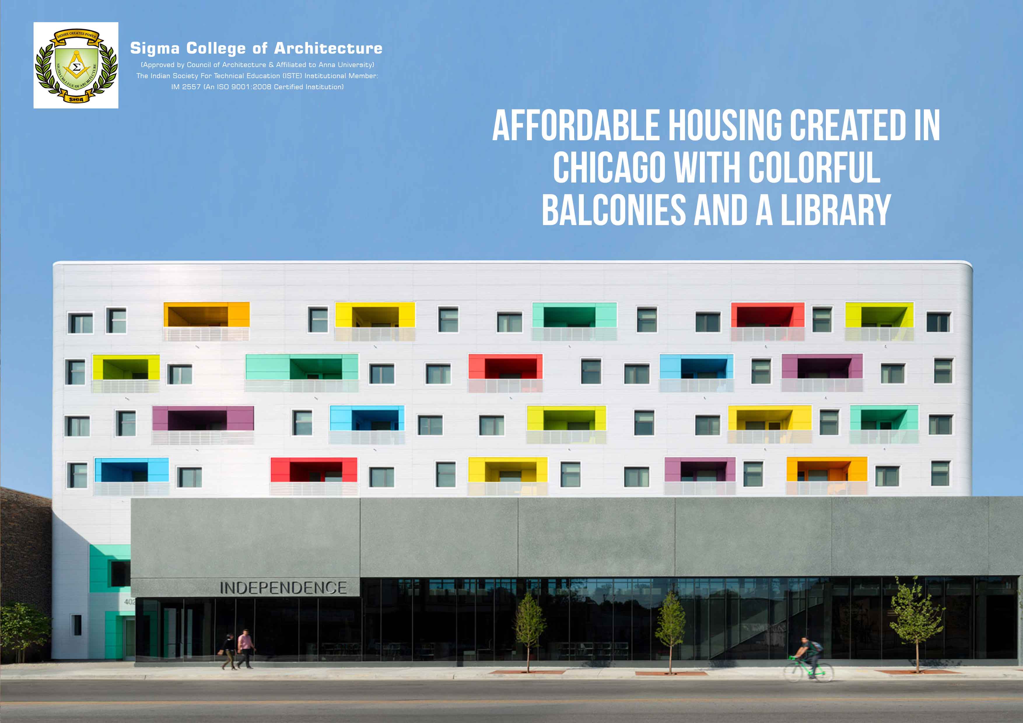 Affordable Housing Created In Chicago With Colorful Balconies And A Library