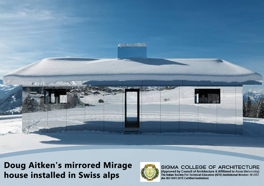 Doug Aitken's mirrored Mirage house installed in Swiss alps