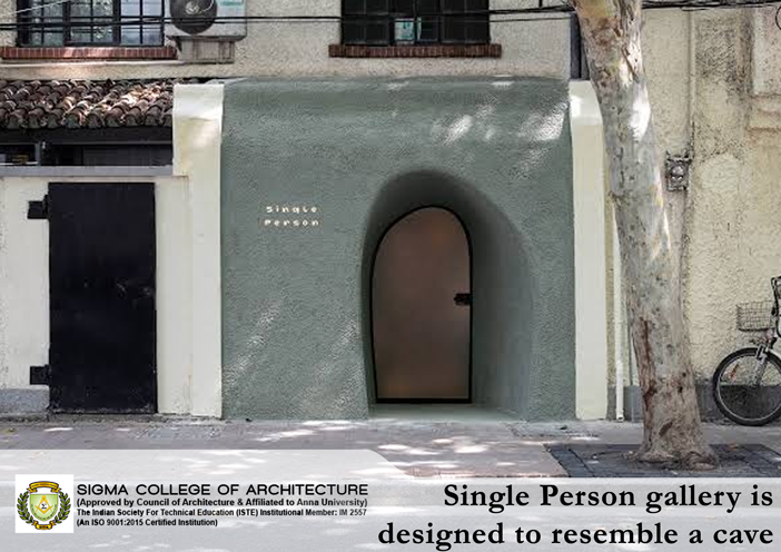 Single Person gallery is designed to resemble a cave