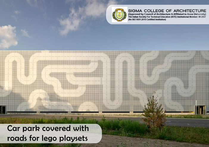Car park covered with roads for lego playsets