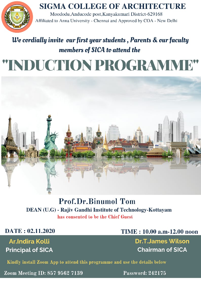 Induction Programme for First Years of Academic Year 2020-2021